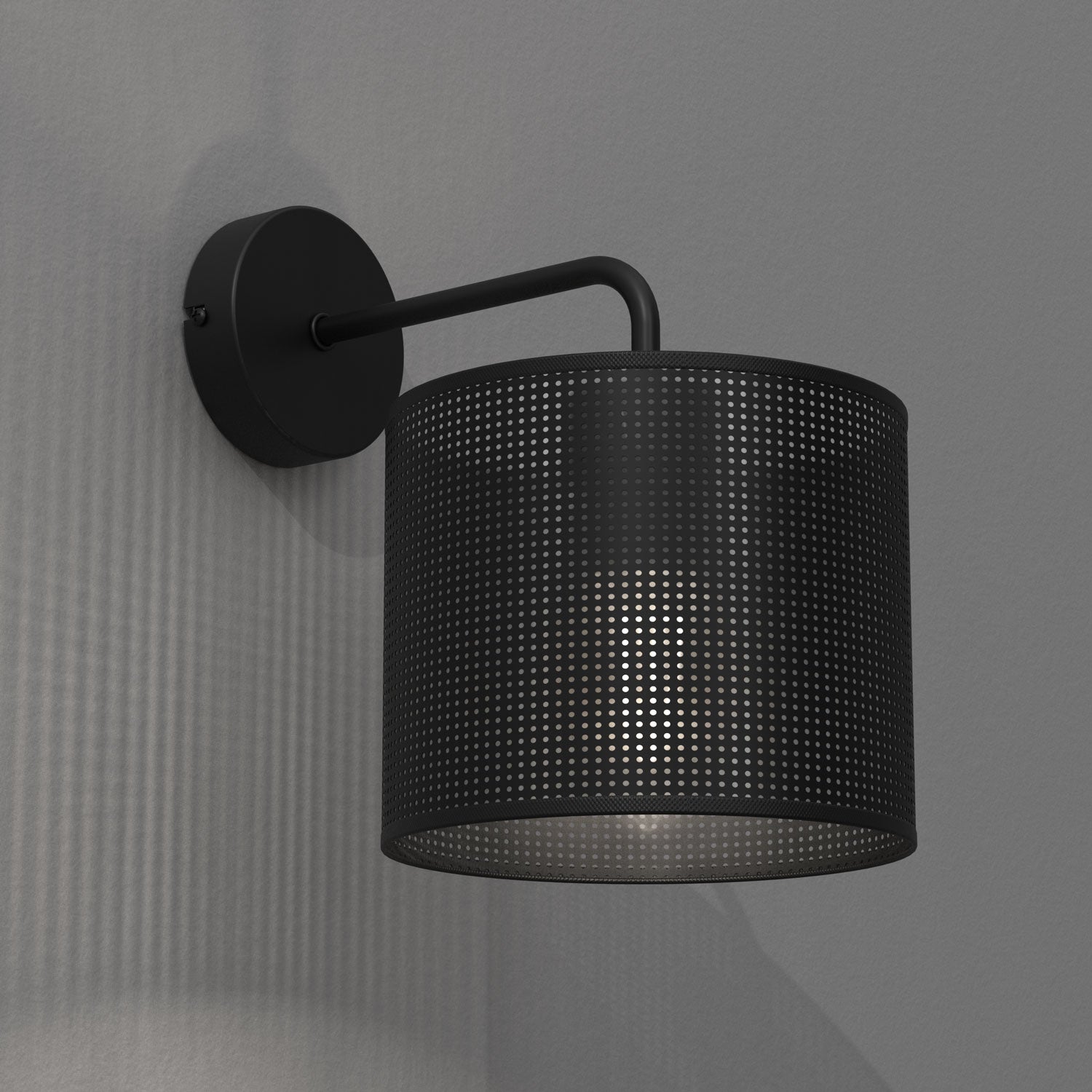 kinkiet Loft shade black, cylinder shade dia 180, h 150 black 1xE27