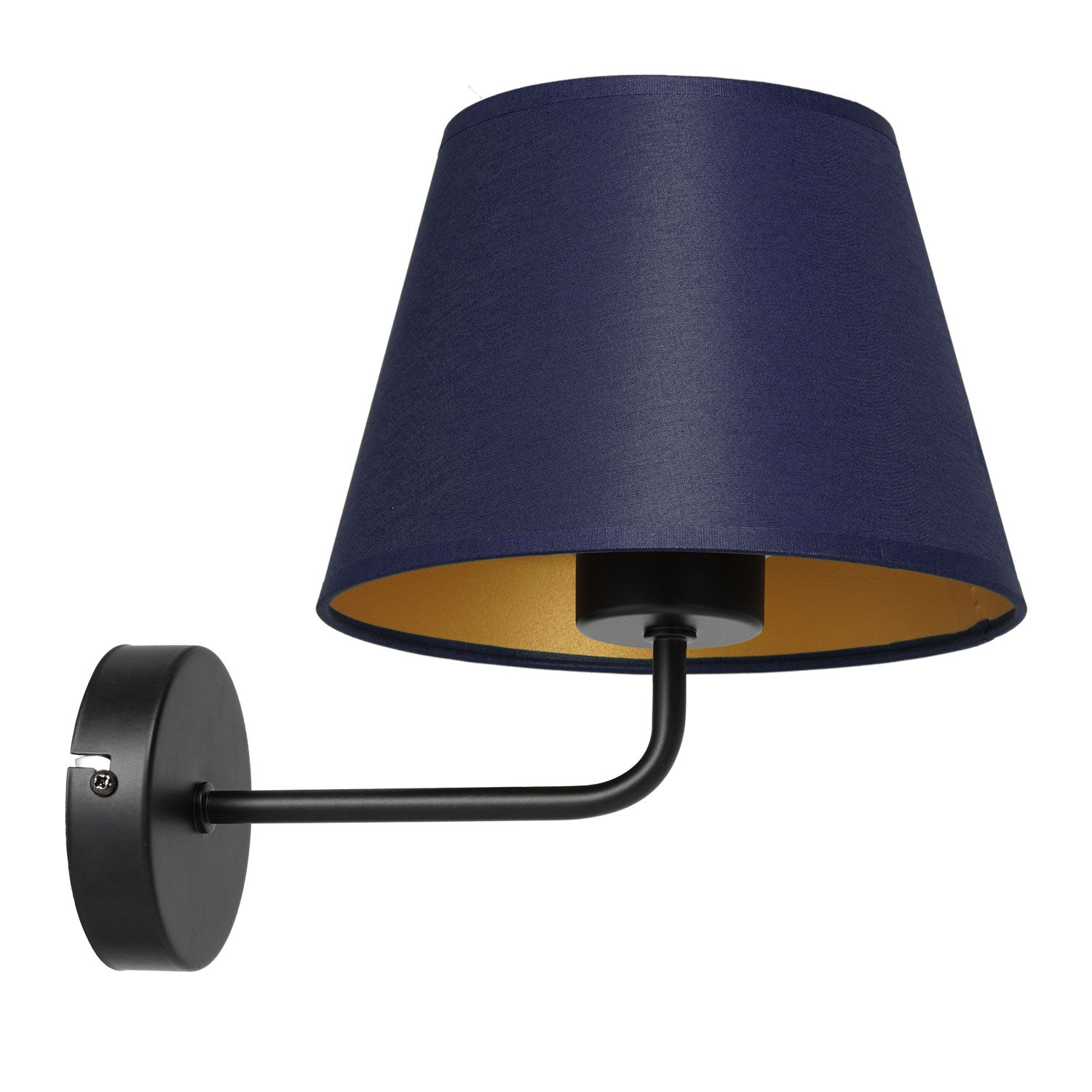 kinkiet Arden black, cone shade dia 130/200, h 150 navy blue/gold 1xE27