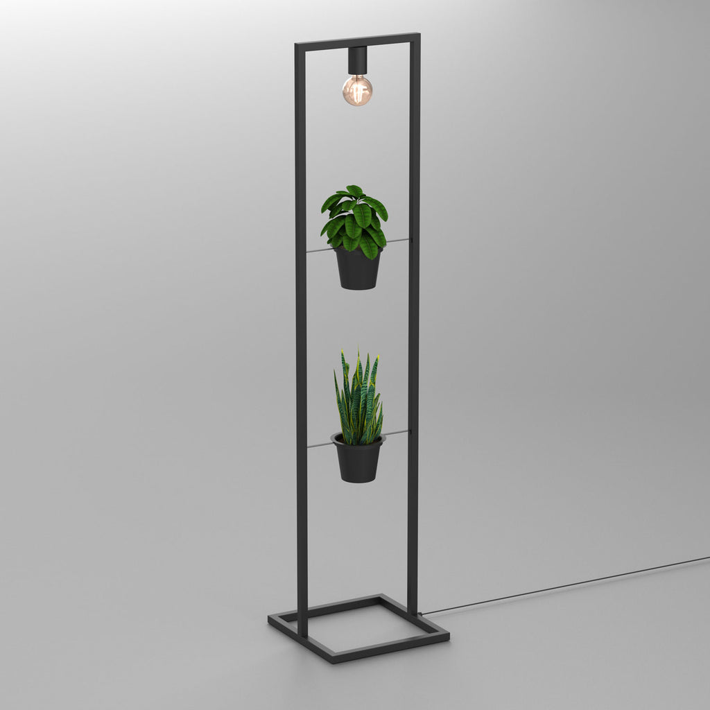 lampa podł Flores (2 flower pots) black 1xE27