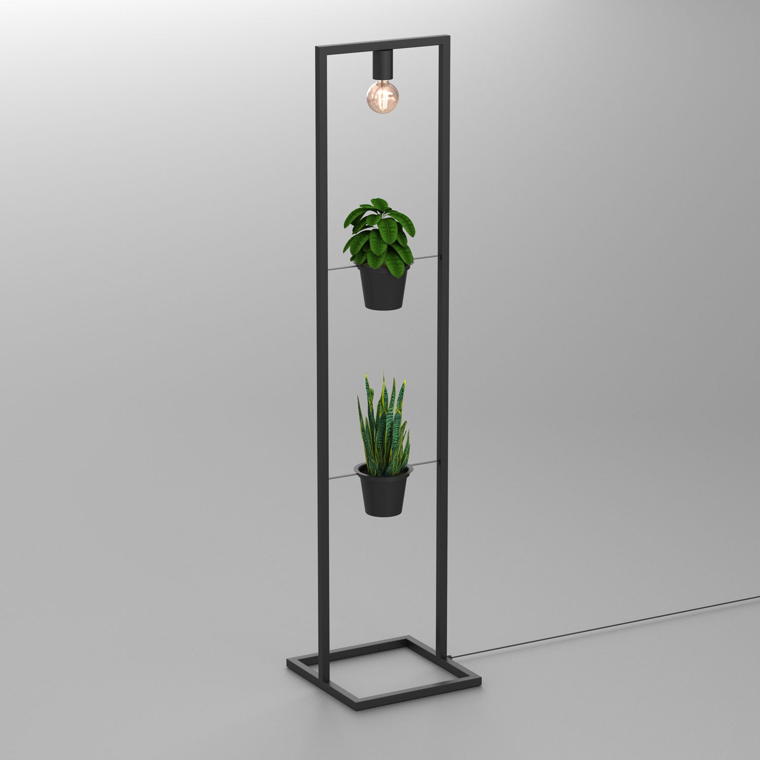 lampa podł Flores (2 flower pots) black 1xE27