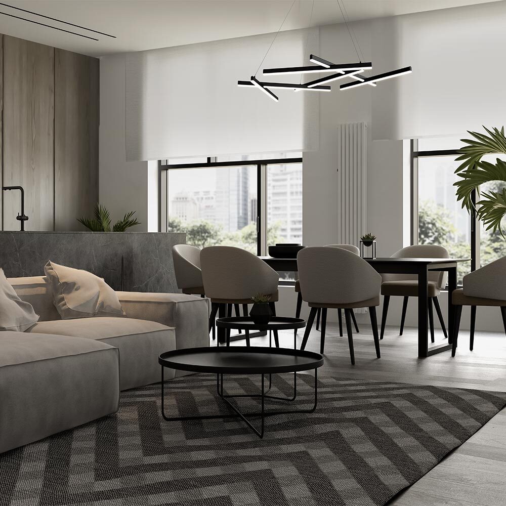 Maytoni Lampa wisząca Line - Aluminium - Czarny MOD016PL-L75B
