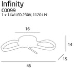 Maxlight Plafon Infinity - Metal + akryl - Chrom C0099