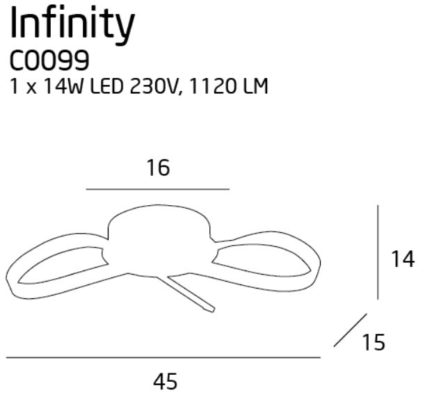 Maxlight Plafon Infinity - Metal + akryl - Chrom C0099