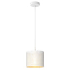 żyrandol Loft shade white, cylinder shade dia 180, h 150 white/gold 1xE27