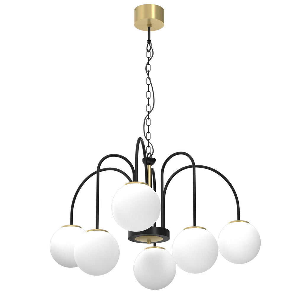 żyrandol Cambridge (glass 2815) black/brass 6xE14