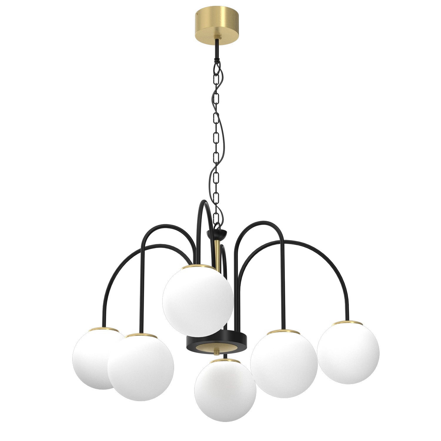 żyrandol Cambridge (glass 2815) black/brass 6xE14