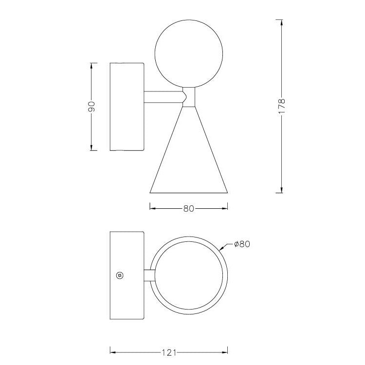 Maxlight Kinkiet Bingo - Malachit - Czarny W0444