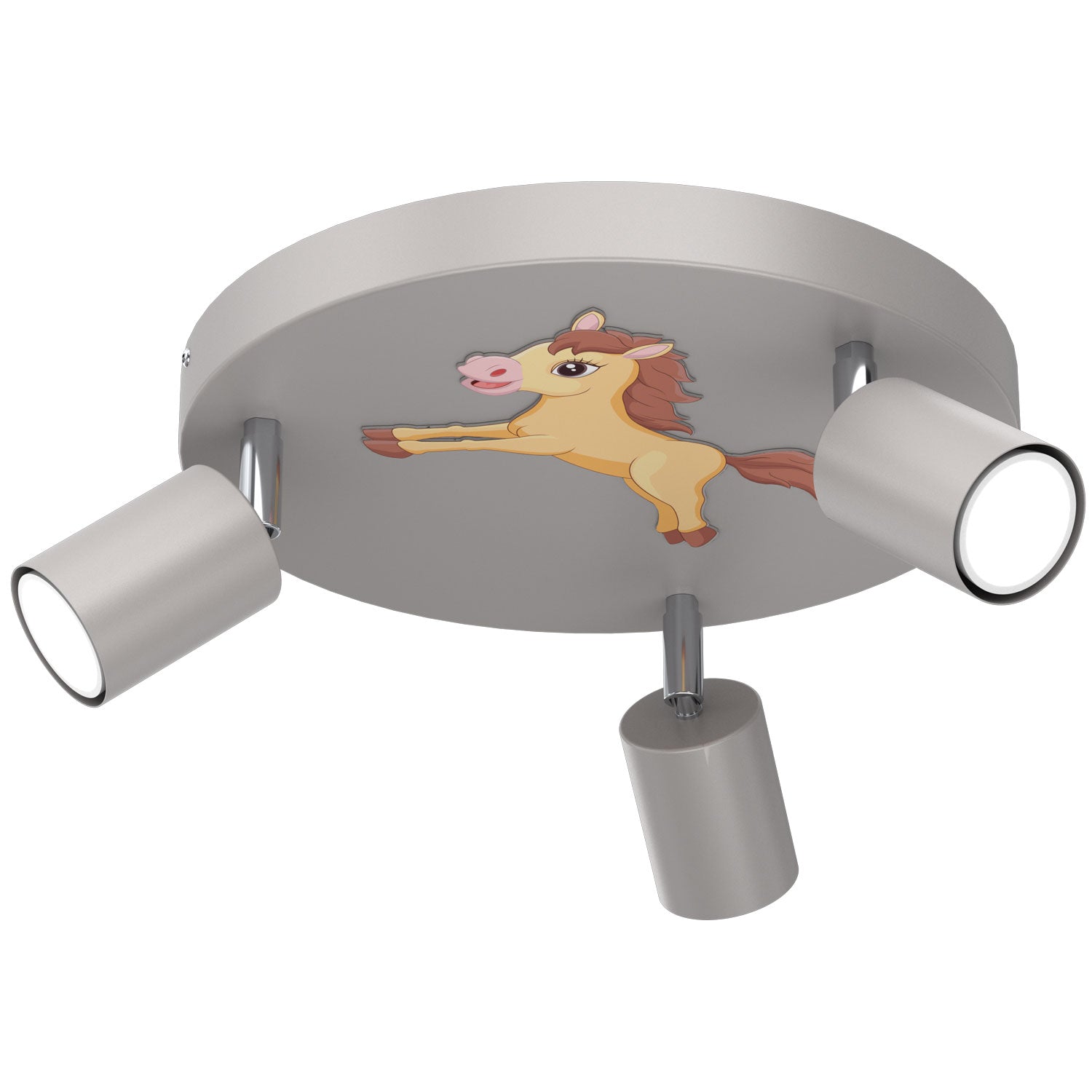 spot Fun Horse grey plate dia 300, 3xGU10