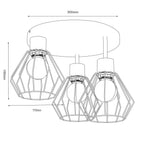 plafon Parkla basket black/gold 3xE27