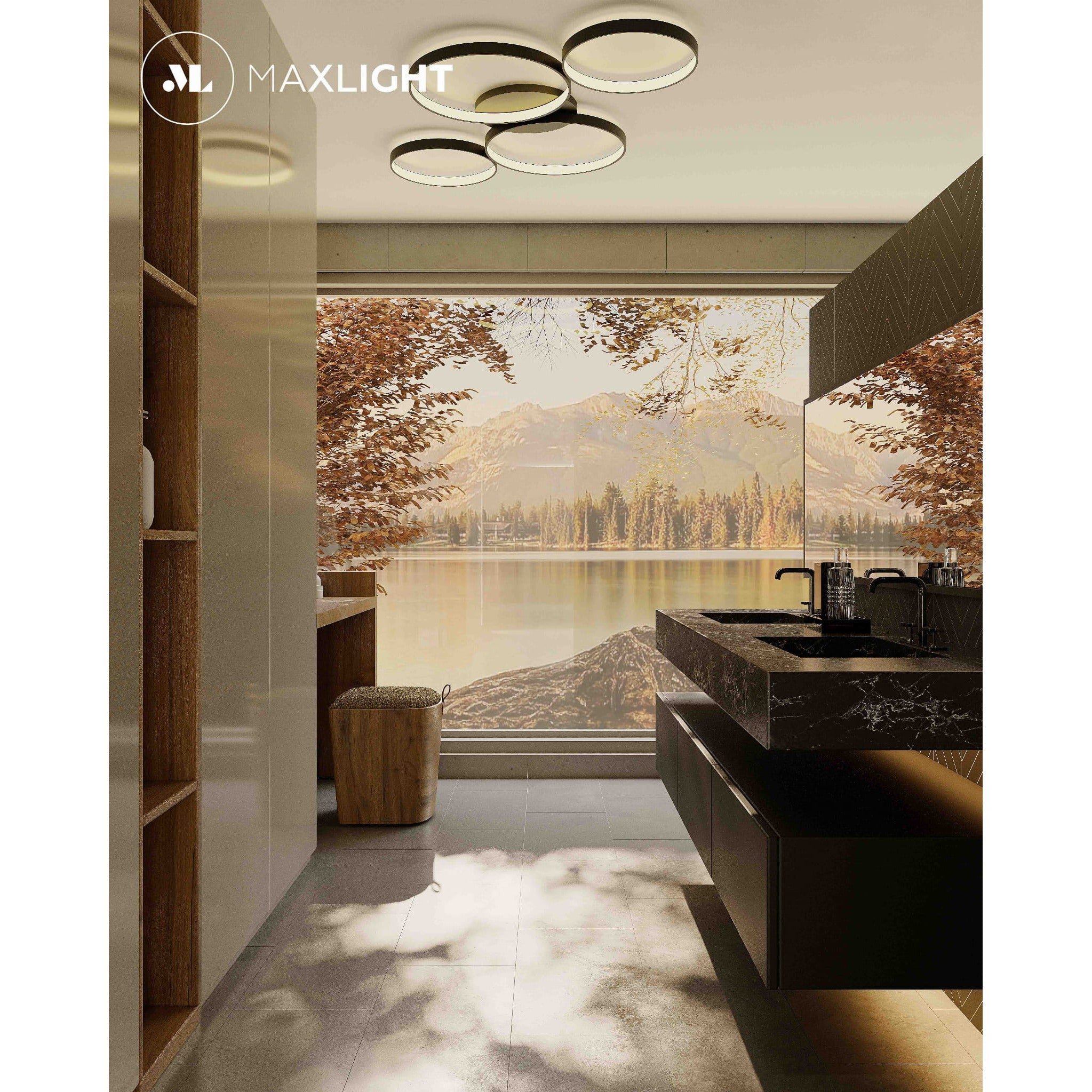 Maxlight Plafon Velvet - Aluminium + silikon - Czarny C0200