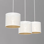 żyrandol listwa, Loft shade white, cylinder shade dia 180, h 150 white/gold 3xE27