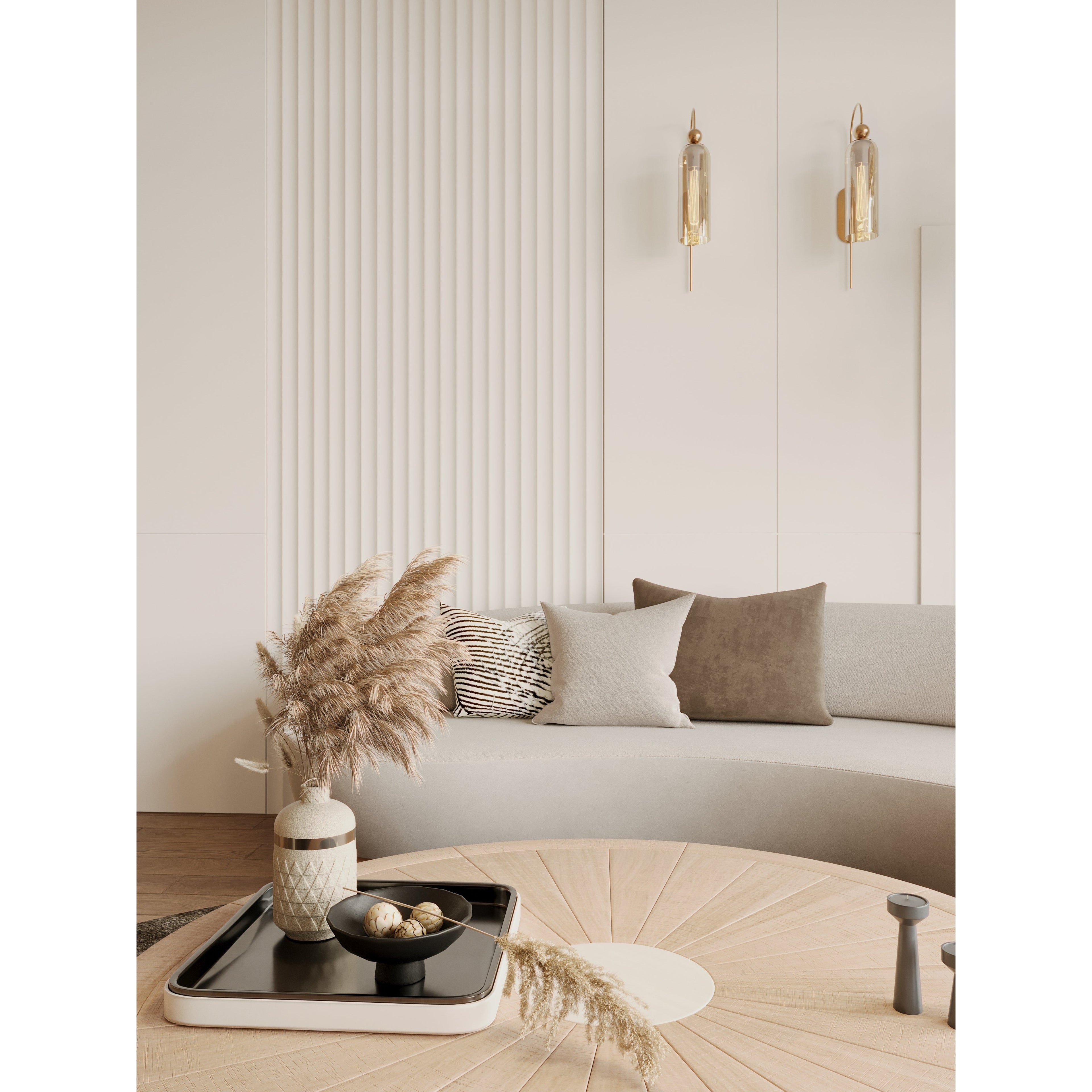 Maxlight Kinkiet Campanila - Metal + szkło - Mosiądz + szkło bursztynowe W0332