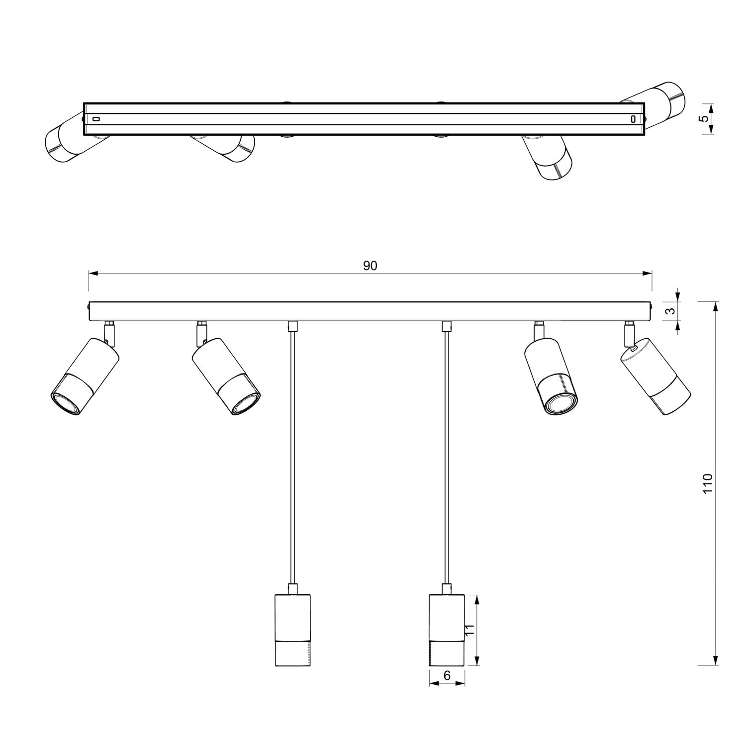spot Link line bar 900mm beige 6xGU10