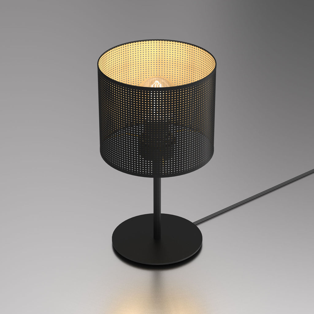 lampka gab. Loft shade H 34 black, cylinder shade dia 180, h 150 black/gold 1xE27