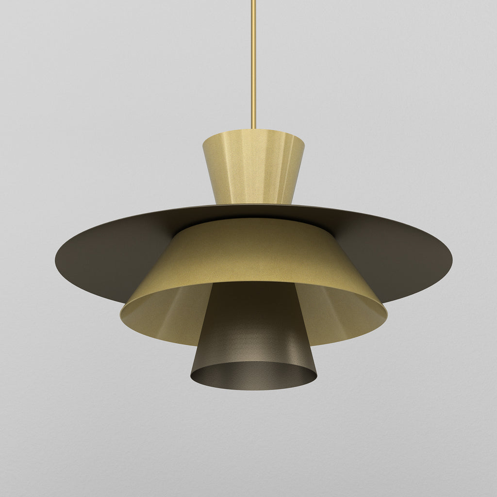żyrandol Plato titanium-bronze/gold 1xE27