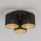 plafon Loft shade black, cylinder shade dia 180, h=150, black/gold 3xE27
