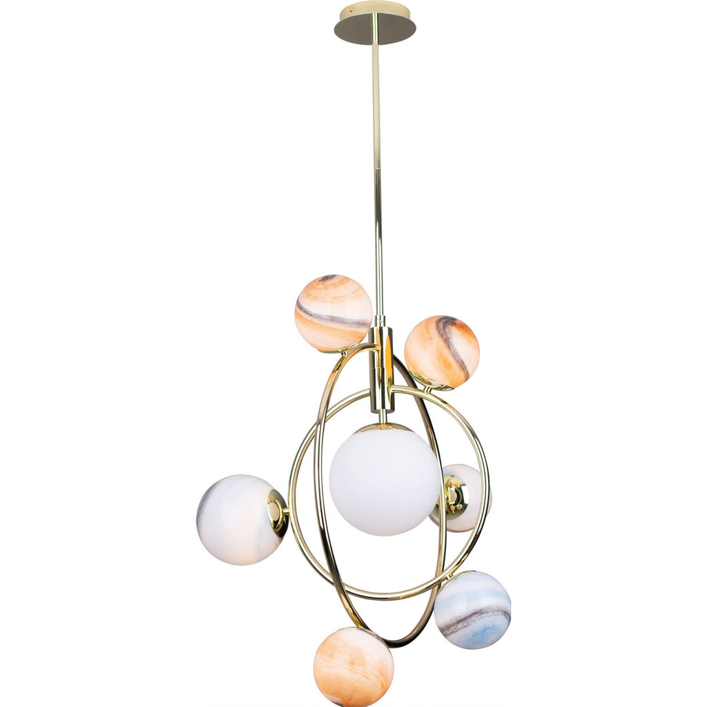 Maxlight Lampa wisząca Cosmos I - Metal + szkło - Złoty P0378