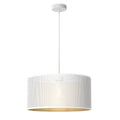 Luminex Żyrandol Loft, klosz cylindryczny śr. 400, wys. 200 biały/złoty 1xE27 - Stal - Biały LX-5266