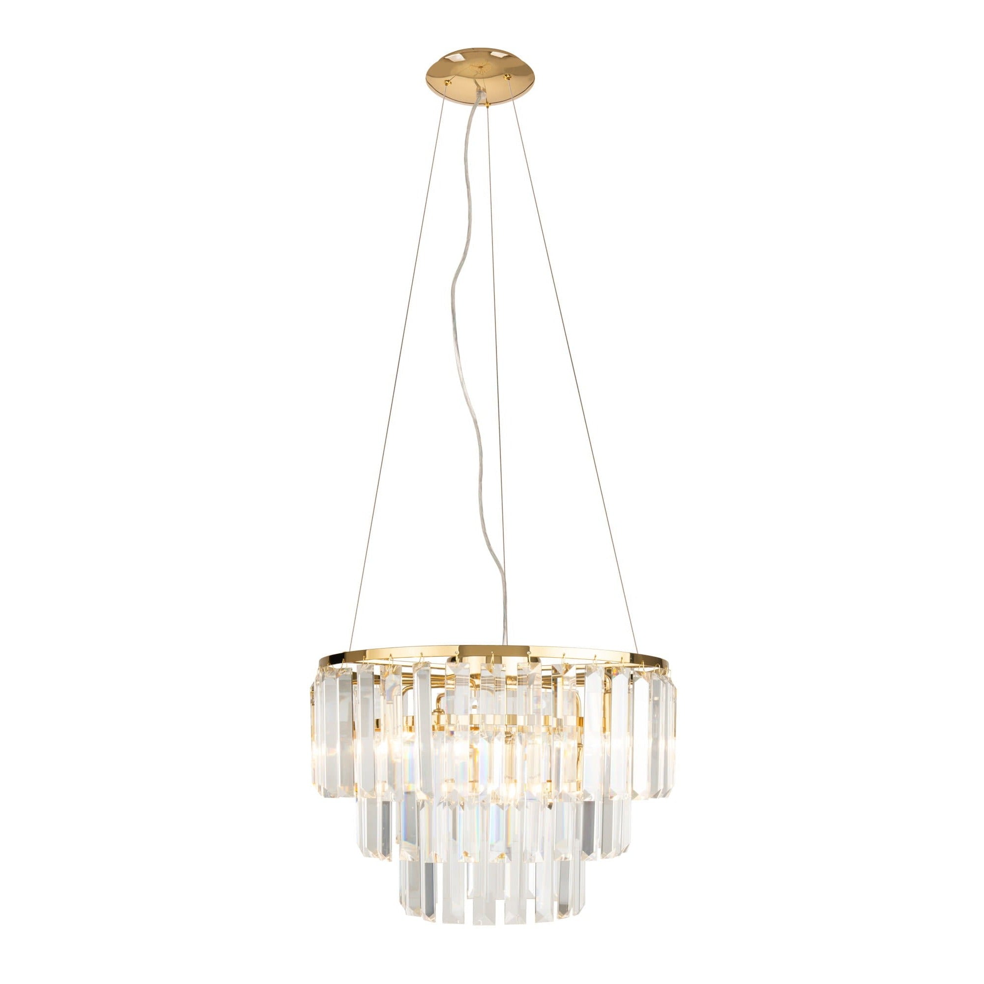 Maxlight Lampa wisząca Monaco 42cm - Metal + szkło - Złoty P0423