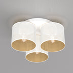 plafon Loft shade white, cylinder shade dia 180, h=150, white/gold 3xE27