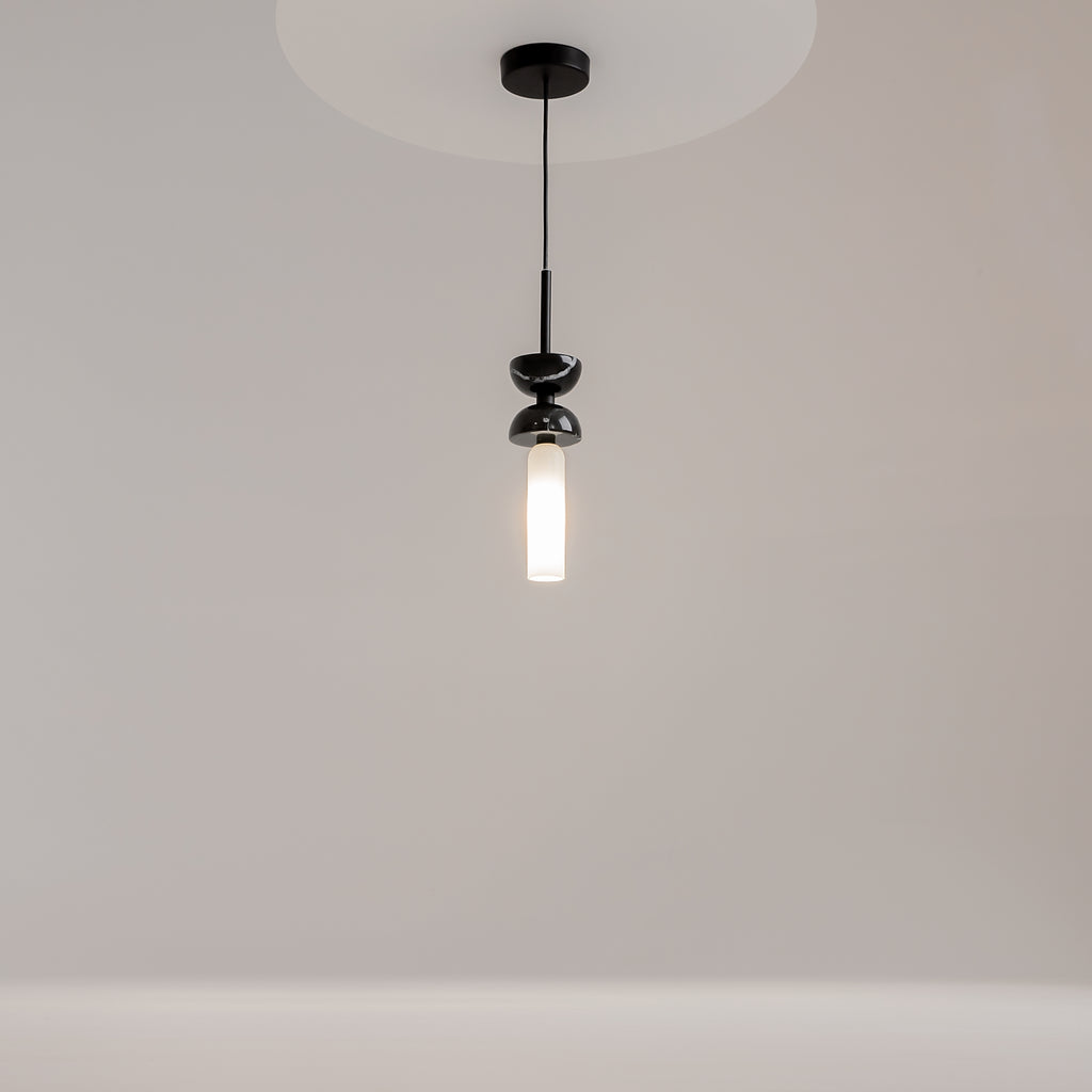Maytoni Lampa wisząca Kyoto - Metal + marmur - Czarny MOD178PL-01B