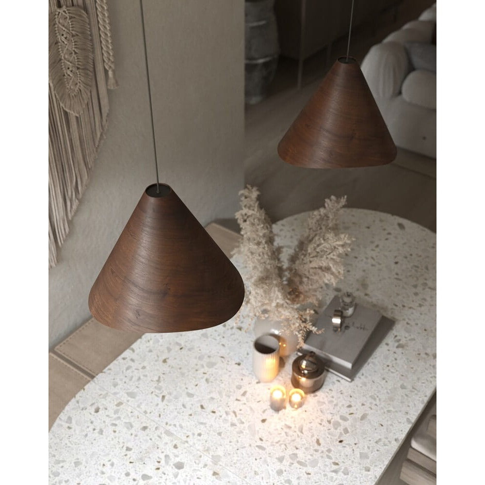 Maxlight Lampa wisząca Sakura - Metal + drewno - Ciemne drewno orzechowe P0548