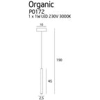 Maxlight Lampa wisząca Organic I - Metal + akryl - Chrom P0172