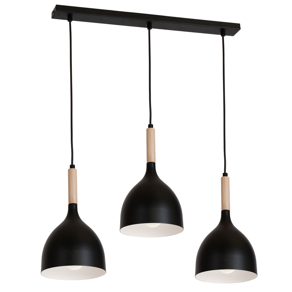żyrandol listwa Noak black/natural wood 3xE27