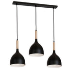 żyrandol listwa Noak black/natural wood 3xE27
