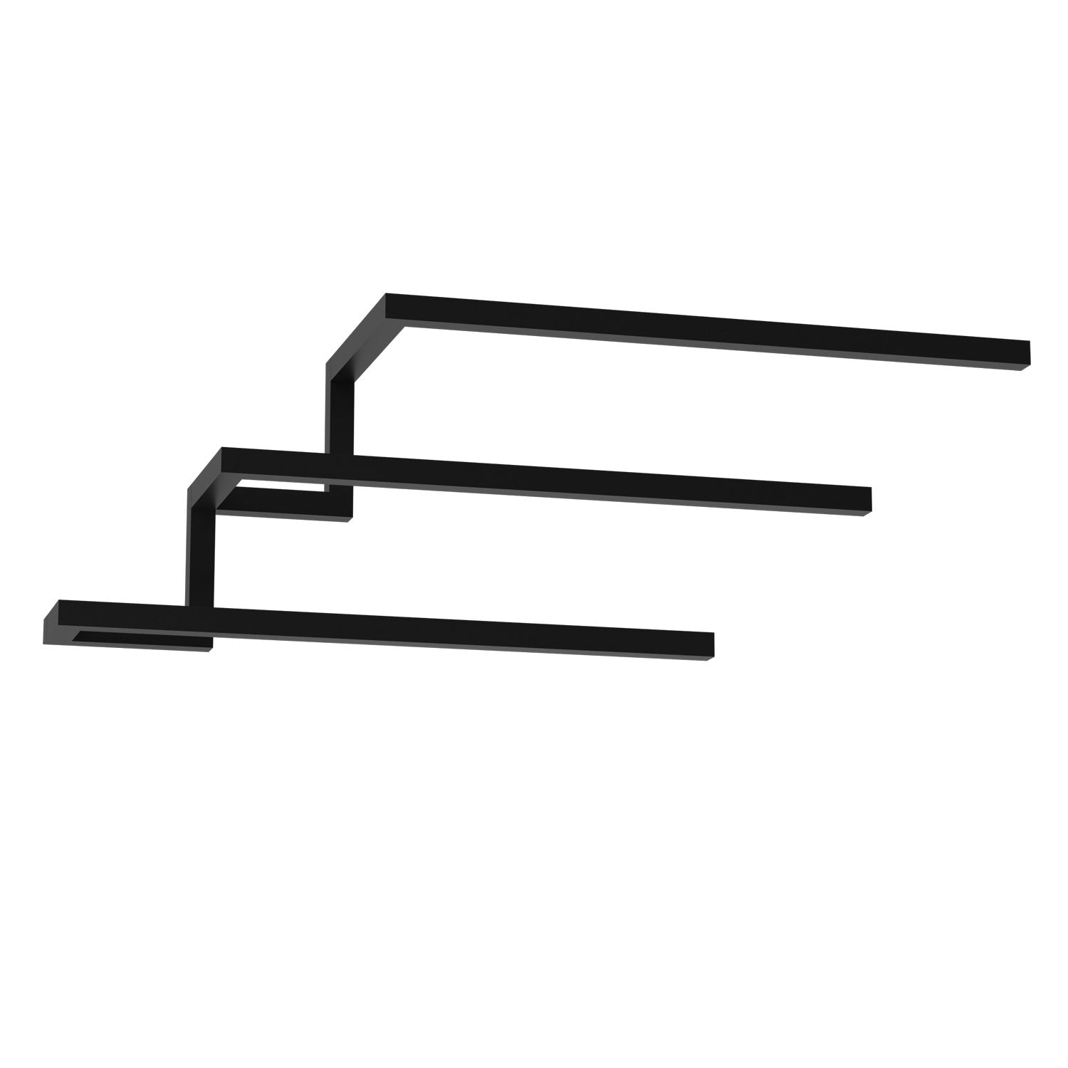 wall towel hanger 58 cm - tripple, black