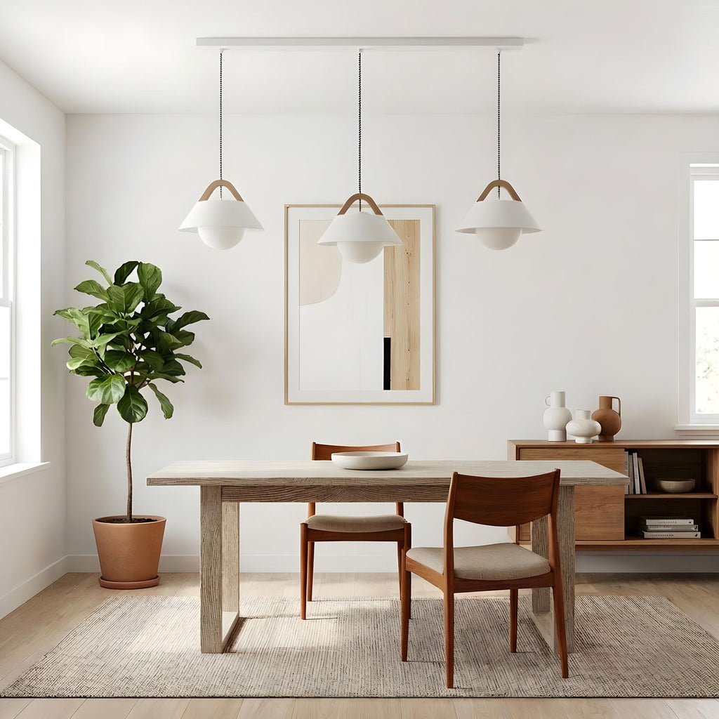 żyrandol Funda line bar 900x80 white/natural wood 3xE27