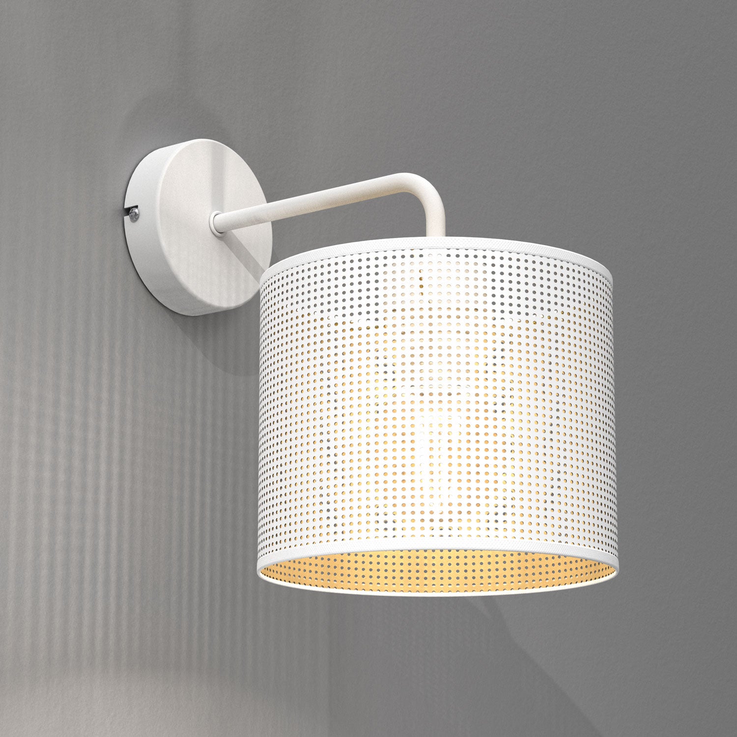 kinkiet Loft shade white, cylinder shade dia 180, h 150 white/gold 1xE27