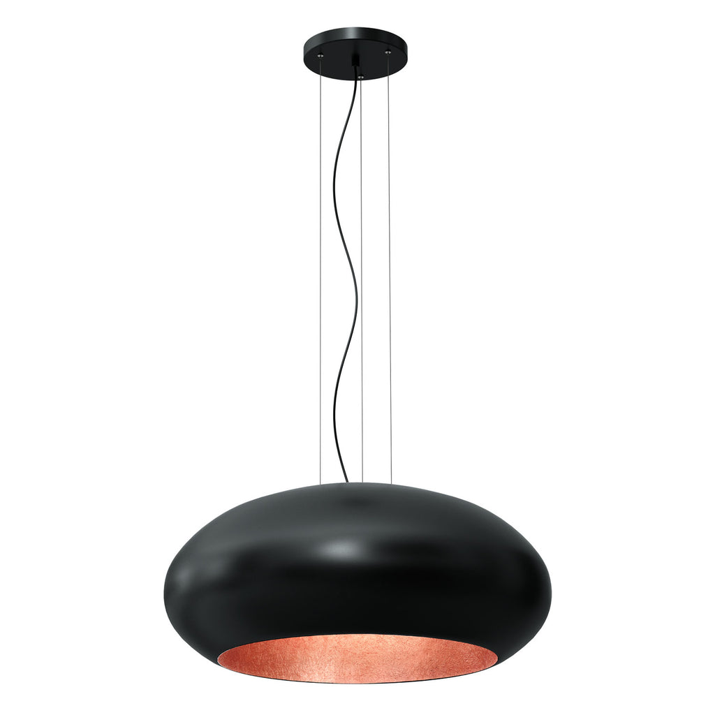 żyrandol Compo oval (dia 700) black/copper 1xE27