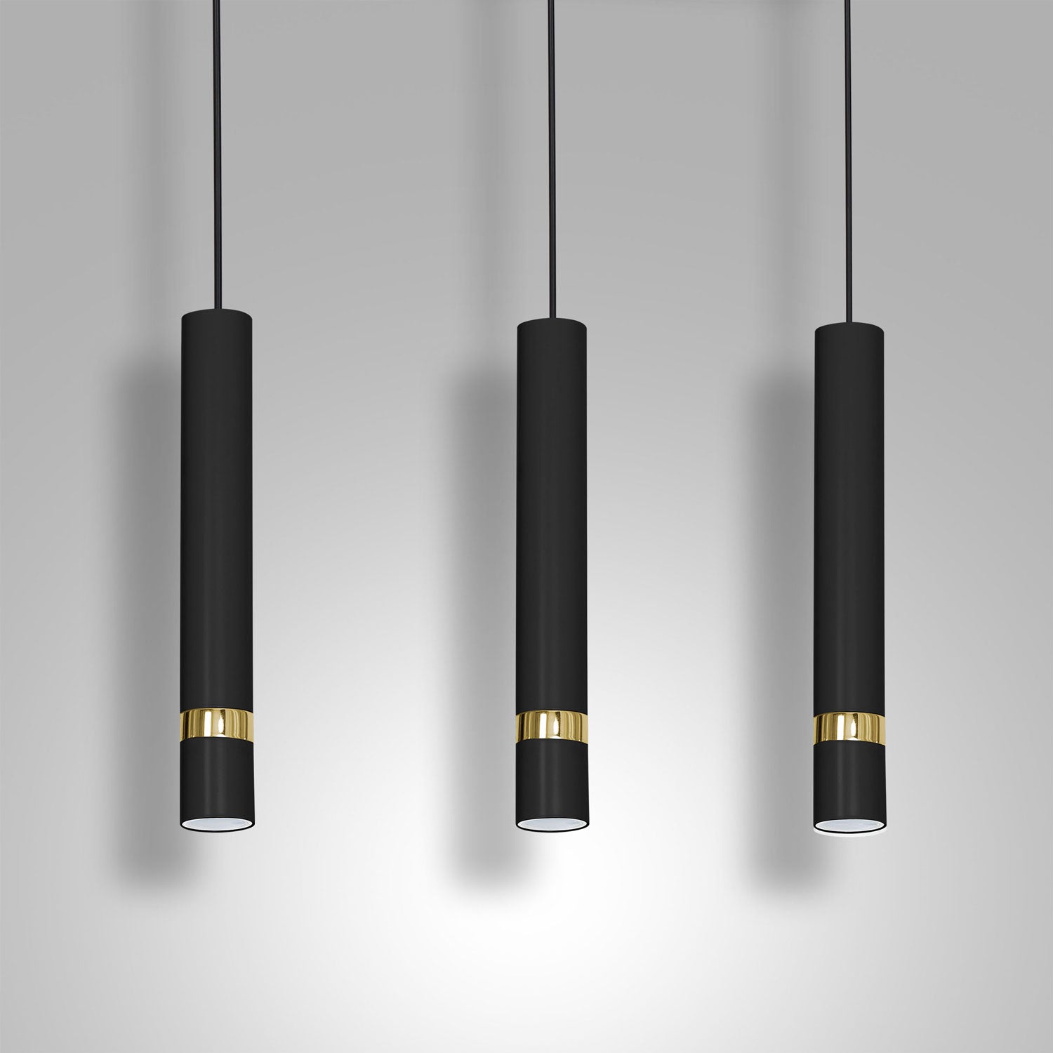 żyrandol Reno black/gold 3xGU10