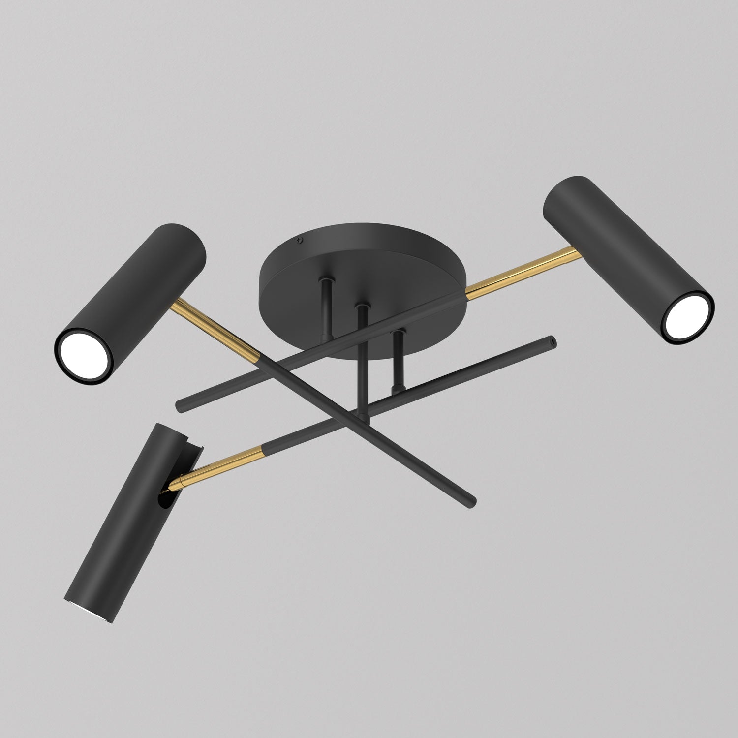 plafon prosty Axion black/gold 3xGU10