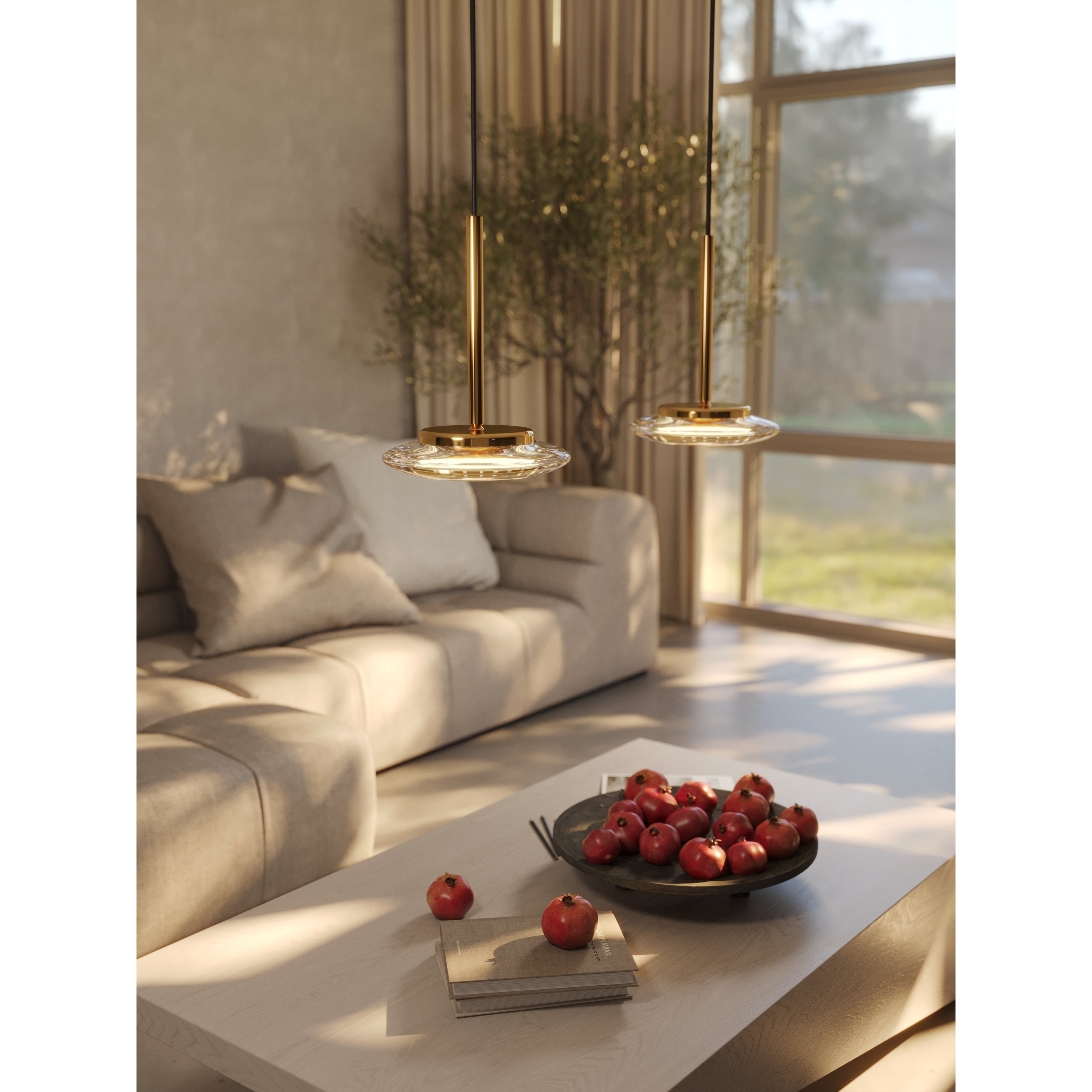 Maxlight Lampa wisząca Lunaris - Metal + szkło - Złoty P0649