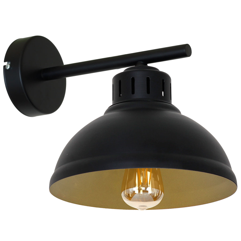 kinkiet Sven black/gold inside 1xE27