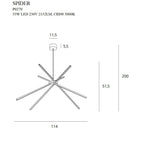 Maxlight Lampa wisząca Spider - Metal + akryl - Biały P0270