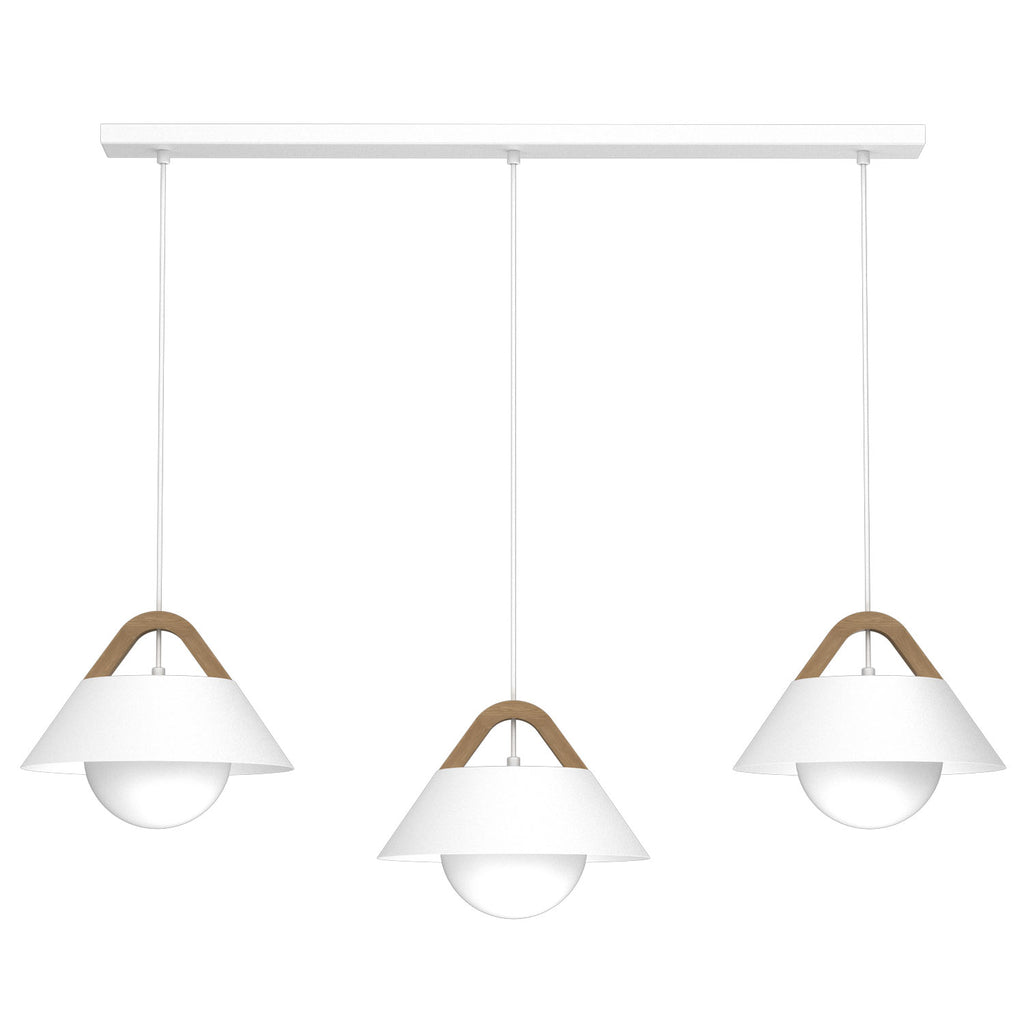 żyrandol Funda line bar 900x80 white/natural wood 3xE27