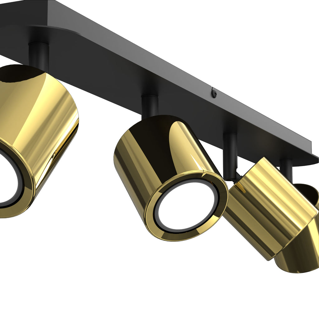 spot Demia black/brass 4xGU10