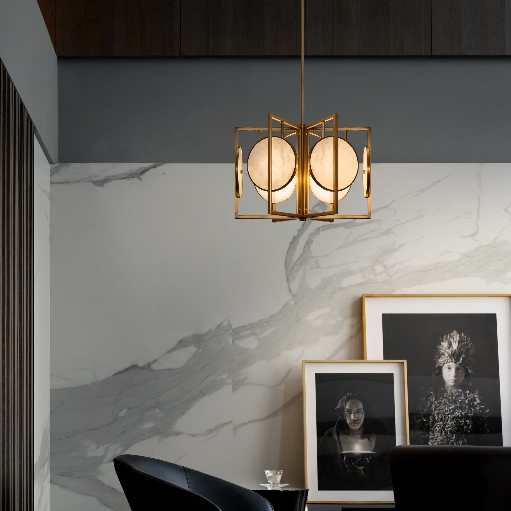 Maytoni Lampa wisząca Marmo - Metal - Mosiądz MOD099PL-06G