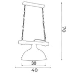 żyrandol Hakon big shade natural wood 1xE27