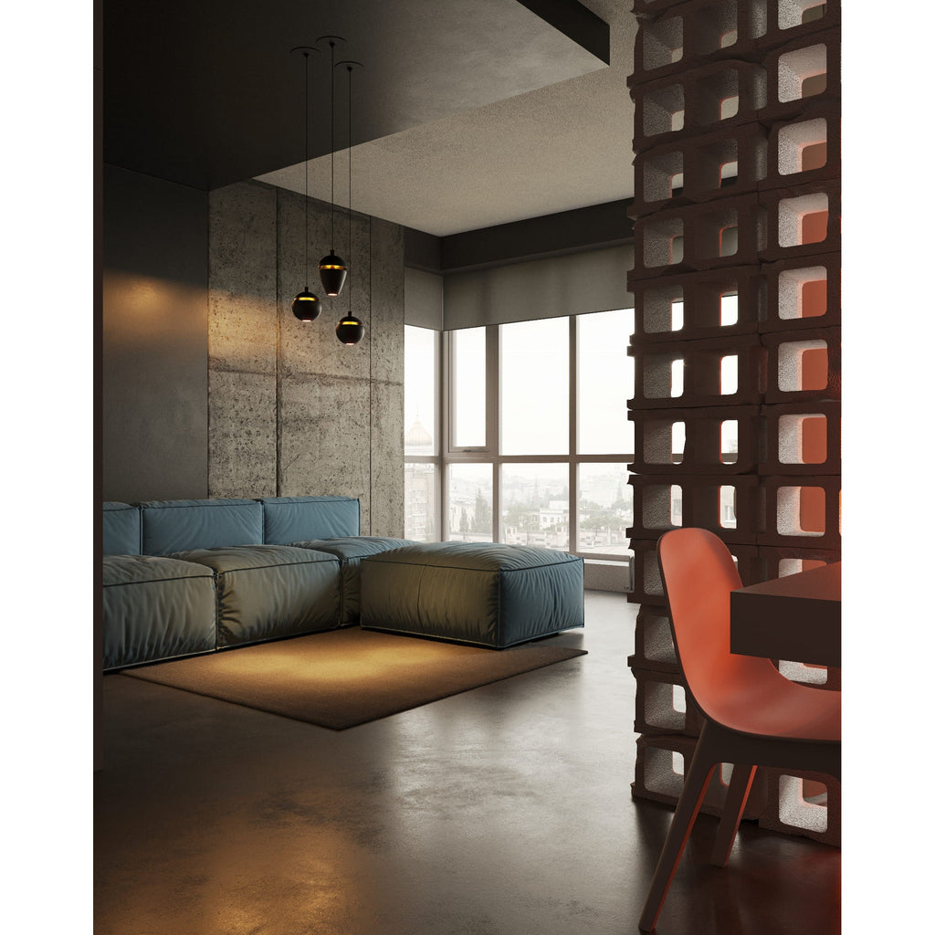 Maxlight Lampa wisząca Cometshine - Aluminium + akryl - Czarny + złoty P0471