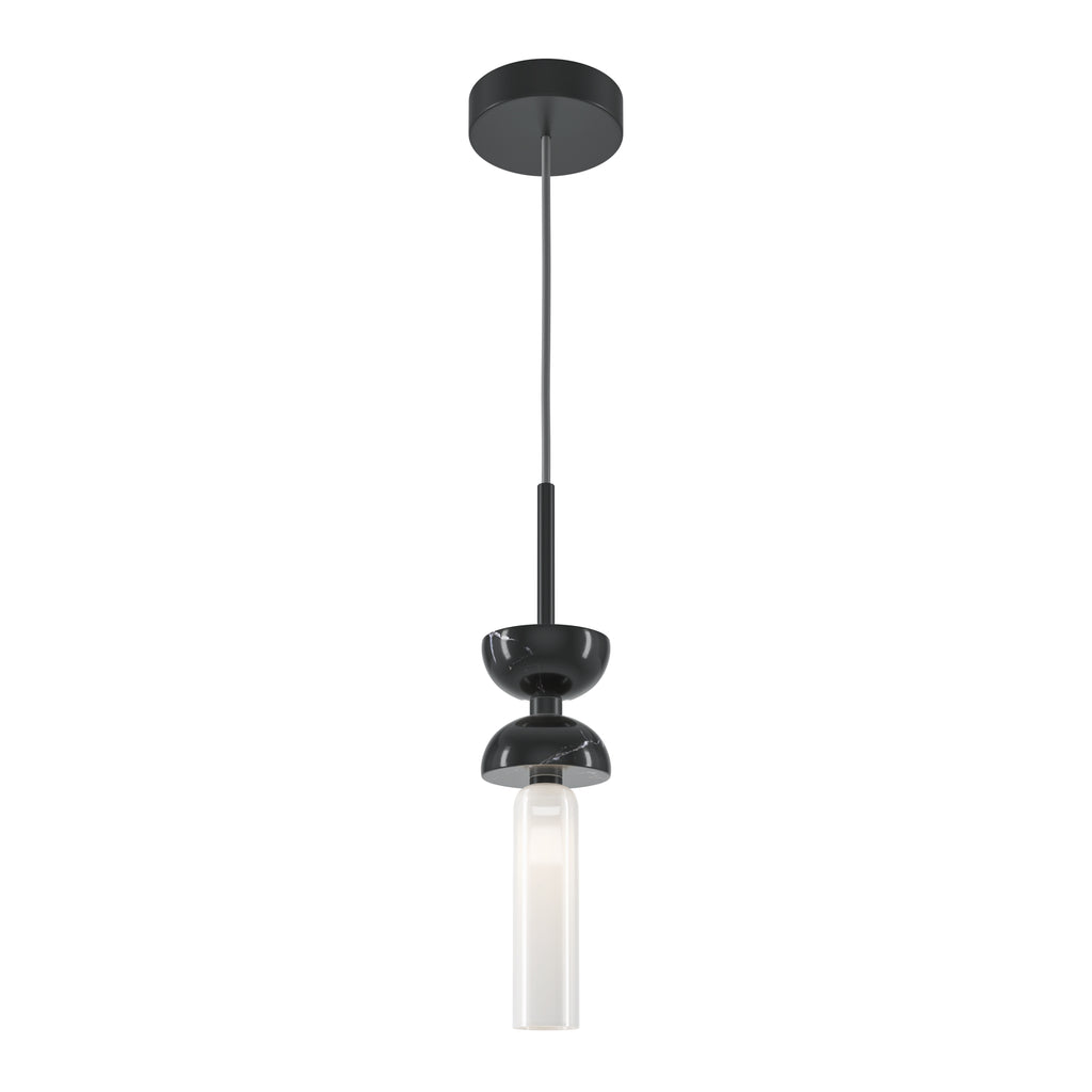 Maytoni Lampa wisząca Kyoto - Metal + marmur - Czarny MOD178PL-01B