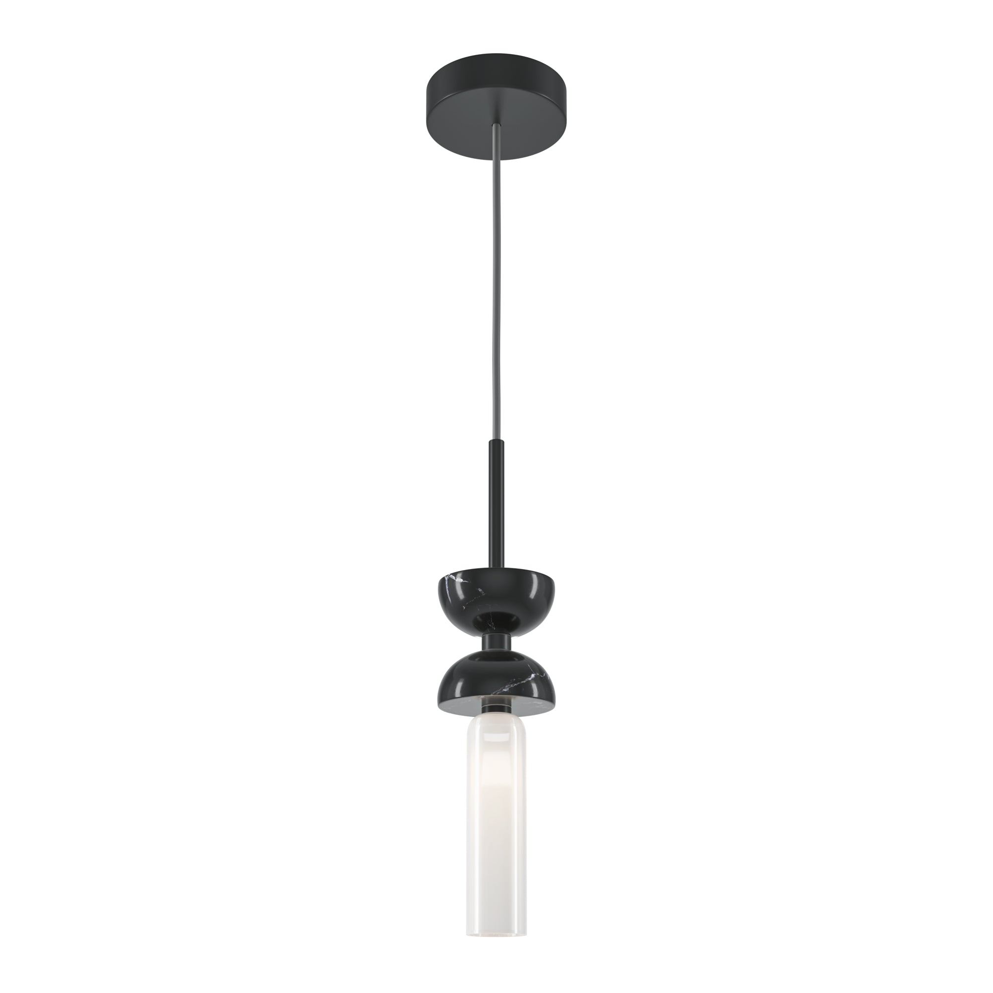 Maytoni Lampa wisząca Kyoto - Metal + marmur - Czarny MOD178PL-01B