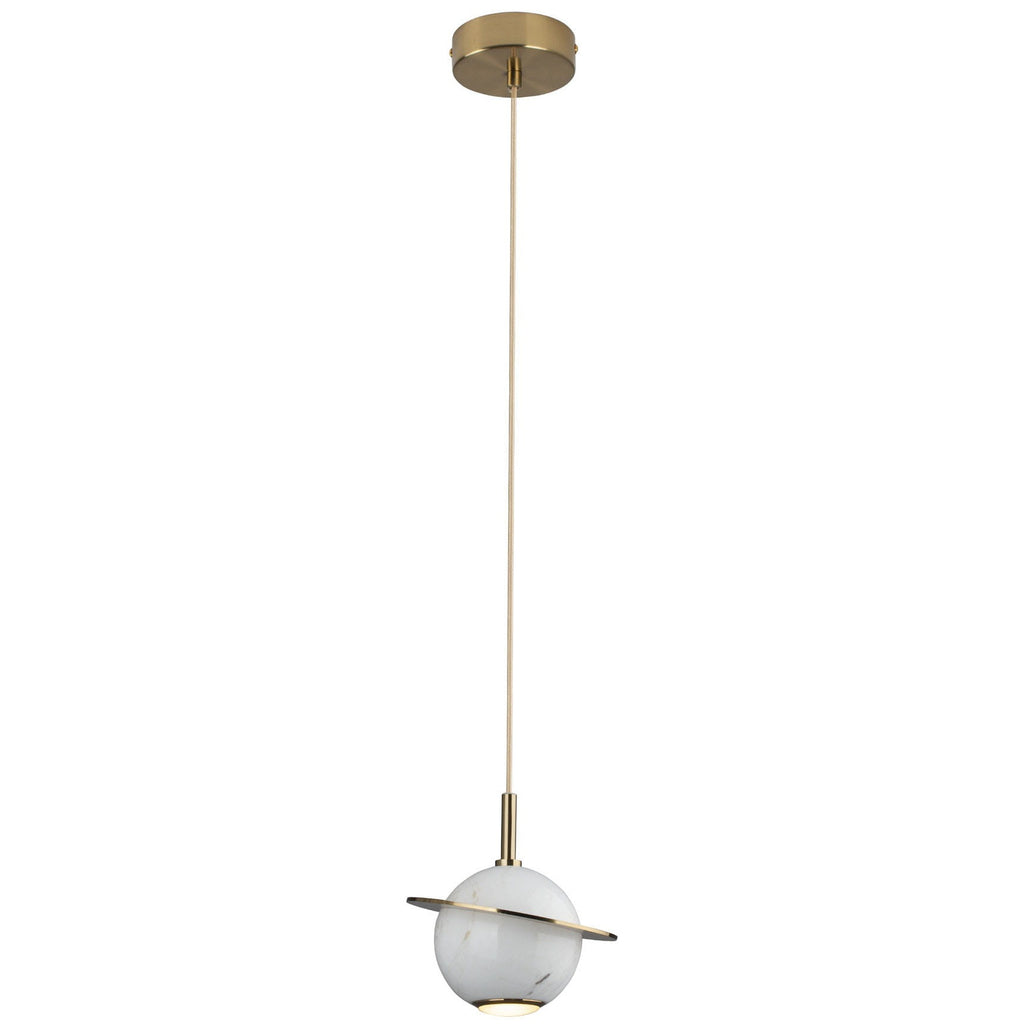 Maxlight Lampa wisząca Uranos - Marmur + metal + akryl - Biały + złoty P0413