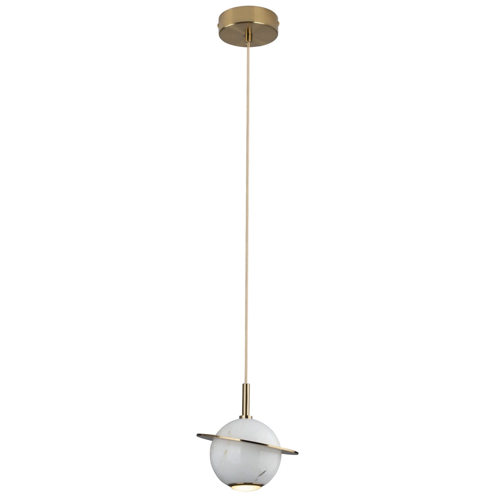 Maxlight Lampa wisząca Uranos - Marmur + metal + akryl - Biały + złoty P0413