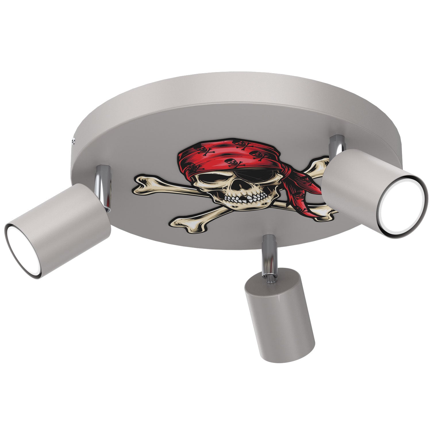 spot Fun Skull grey plate dia 300, 3xGU10