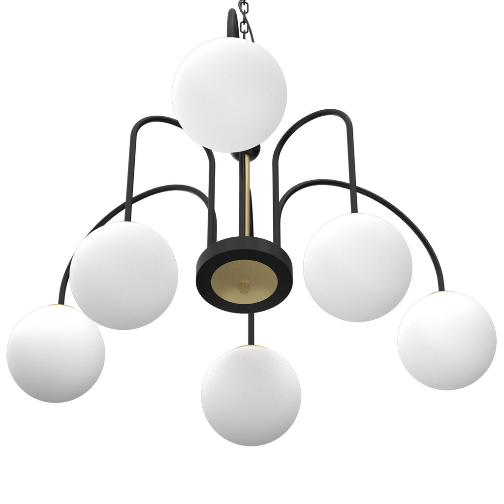 żyrandol Cambridge (glass 2815) black/brass 6xE14