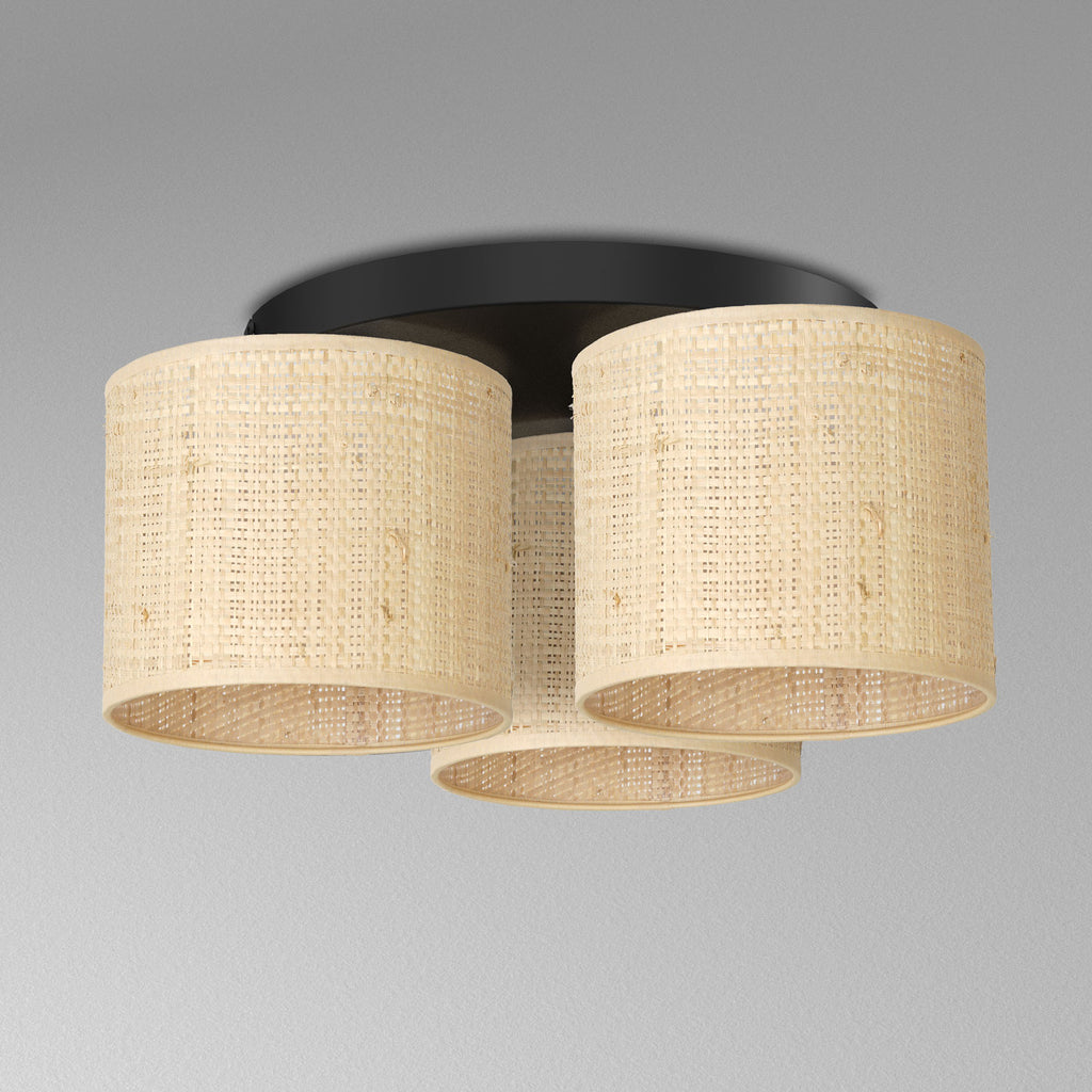 plafon Rattan cylinder shade dia 180, h=150, 3xE27